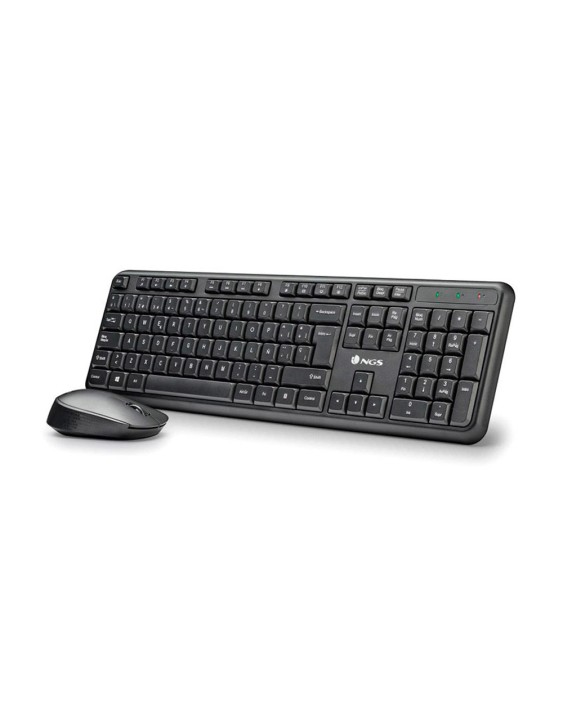 Set teclado y raton ngs harmony inalambrico silencioso con 12 teclas multimedia color negro