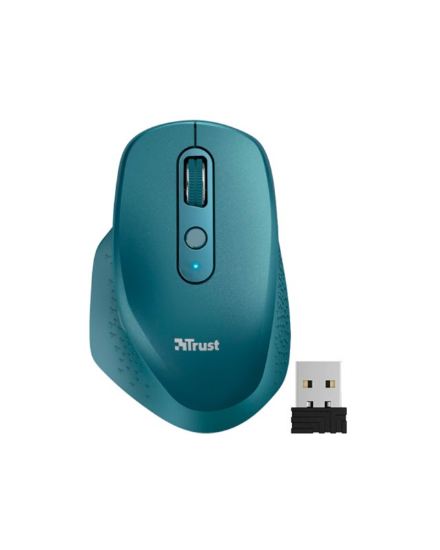 Raton trust ozaa optico inalambrico 2400dpi 6 botones usb 2.0 azul