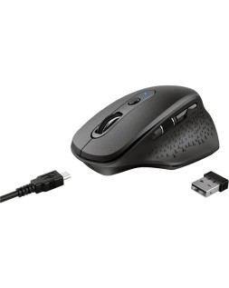 Raton trust ozaa optico inalambrico 2400dpi 6 botones usb 2.0 negro