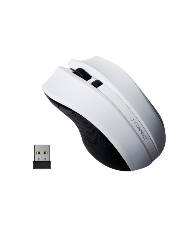 Raton q-connect optico inalambrico 1000 dpi receptor usb 2,4 ghz blanco