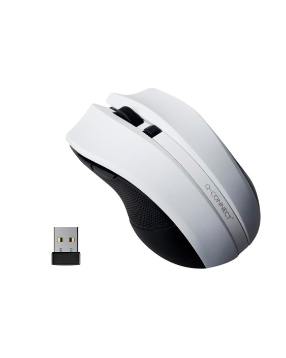 Raton q-connect optico inalambrico 1000 dpi receptor usb 2,4 ghz blanco