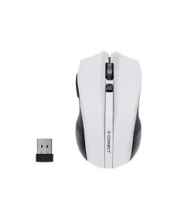 Raton q-connect optico inalambrico 1000 dpi receptor usb 2,4 ghz blanco
