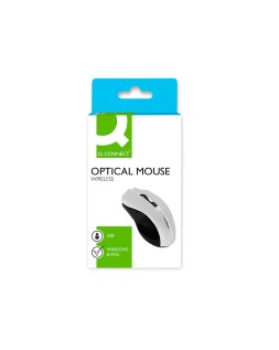 Raton q-connect optico inalambrico 1000 dpi receptor usb 2,4 ghz blanco