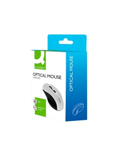 Raton q-connect optico inalambrico 1000 dpi receptor usb 2,4 ghz blanco