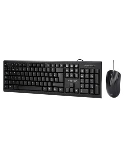 Set teclado y raton q-connect con cable color negro