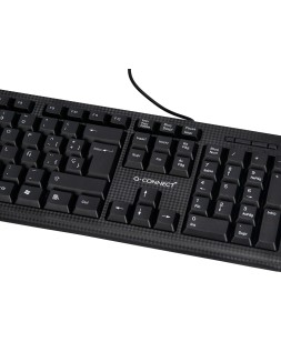 Set teclado y raton q-connect con cable color negro