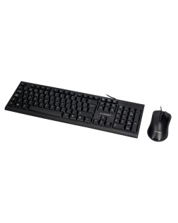 Set teclado y raton q-connect con cable color negro