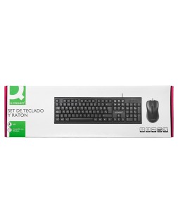 Set teclado y raton q-connect con cable color negro