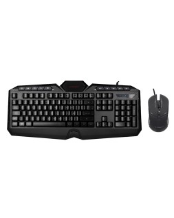 Set teclado y raton q-connect con cable e iluminacion led color negro