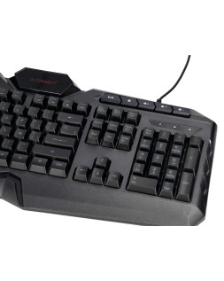 Set teclado y raton q-connect con cable e iluminacion led color negro