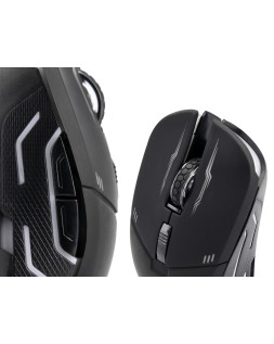 Set teclado y raton q-connect con cable e iluminacion led color negro