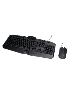 Set teclado y raton q-connect con cable e iluminacion led color negro
