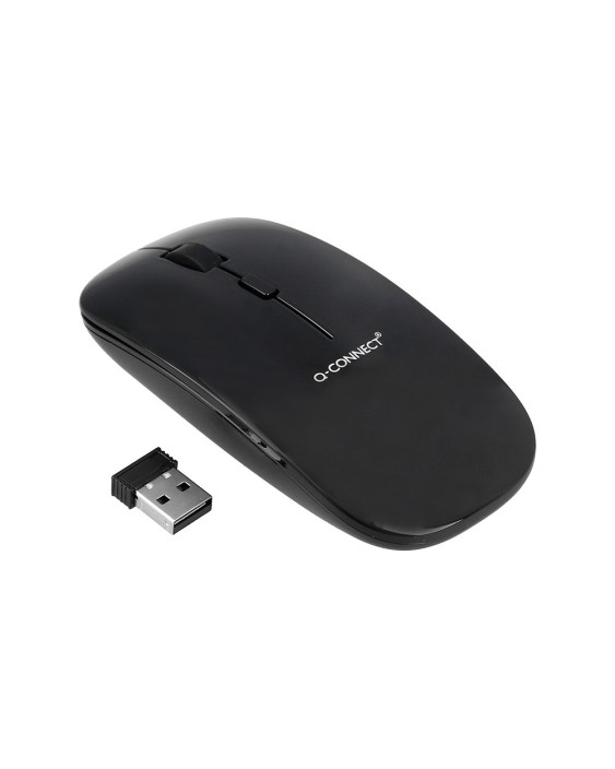 Raton q-connect optico inalambrico silencioso dpi 800/1200/1600 pilas aaa negro
