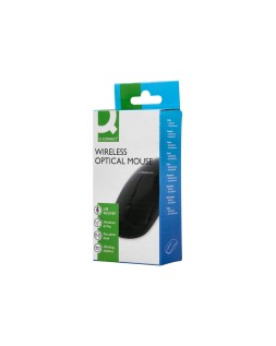 Raton q-connect optico inalambrico silencioso dpi 800/1200/1600 pilas aaa negro