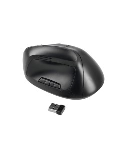 Raton q-connect optico inalambrico ergonomico vertical dpi 800/1200/1600 bateria recargable negro