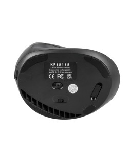 Raton q-connect optico inalambrico ergonomico vertical dpi 800/1200/1600 bateria recargable negro