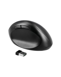 Raton q-connect optico inalambrico ergonomico vertical dpi 800/1200/1600 pila aa negro