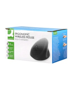 Raton q-connect optico inalambrico ergonomico vertical dpi 800/1200/1600 pila aa negro
