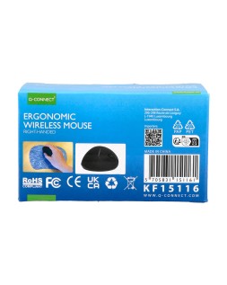 Raton q-connect optico inalambrico ergonomico vertical dpi 800/1200/1600 pila aa negro