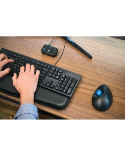 Raton kensington optico trackball tb450 pro fit ergo 1600 dpi inalambrico color negro/azul