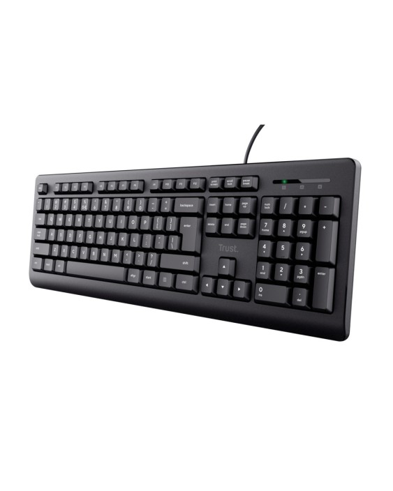 Teclado trust tk-150 usb 2.0 con cable longitud 180 cm color negro