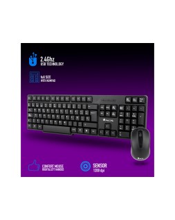 Set teclado y raton ngs inalambricos 2.4ghz usb color negro