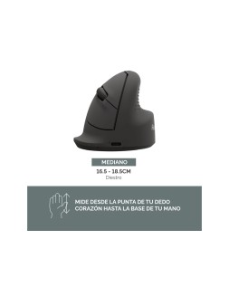Raton fellowes ergonomico vertical breyta mediano diestros optico 1600 dpi color negro