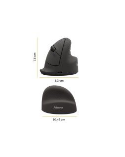 Raton fellowes ergonomico vertical breyta mediano diestros optico 1600 dpi color negro