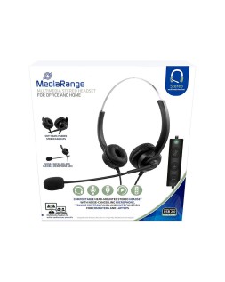 Auricular mediarange biaural diadema con microfono cable 2 m
