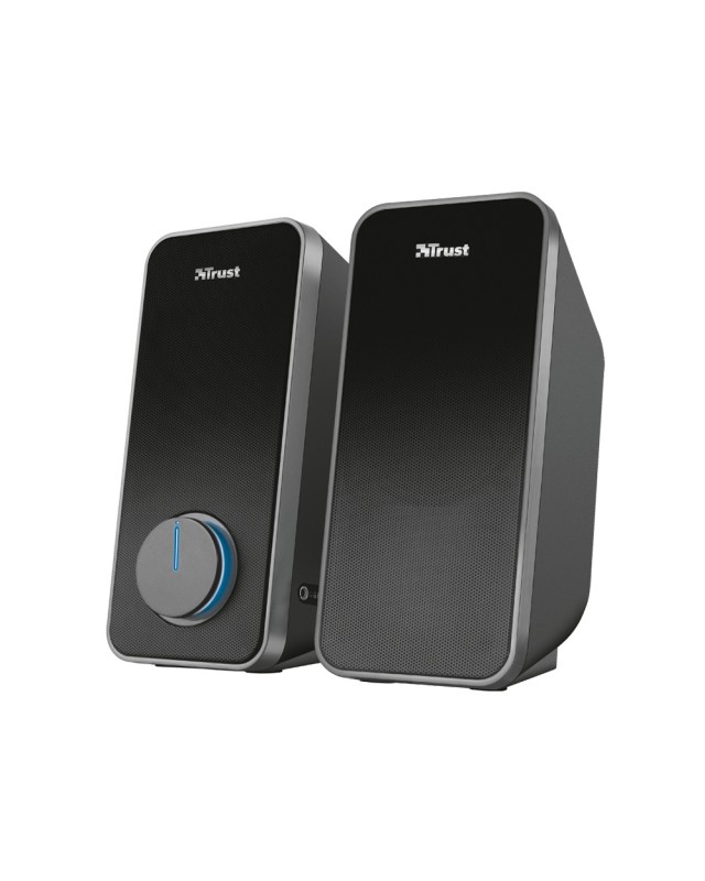 Altavoces trust arys 2.0 potencia maxima 28w control de volumen y conexion auriculares usb color negro
