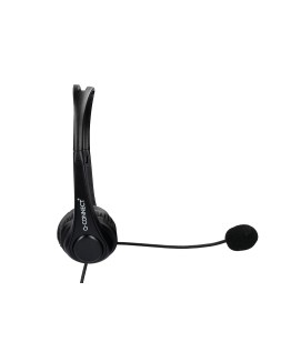 Auricular q-connect binaural diadema con microfono y control de volumen conexion usb cable de 2m color negro