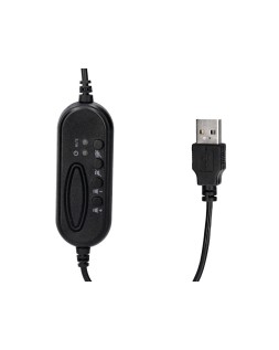 Auricular q-connect binaural diadema con microfono y control de volumen conexion usb cable de 2m color negro