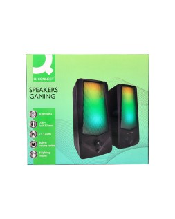 Altavoces q-connect bluetooth con iluminación rgb pot encia maxima 2x3w control de volumen color negro