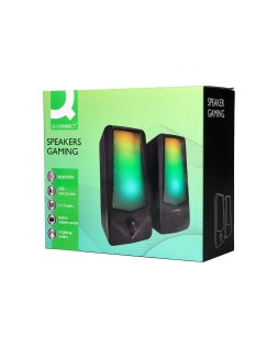 Altavoces q-connect bluetooth con iluminación rgb pot encia maxima 2x3w control de volumen color negro