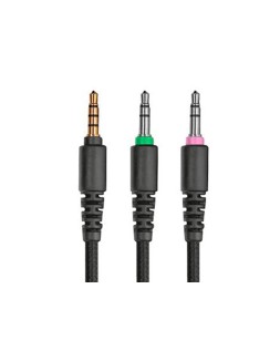 Auricular q-connect con microfono ajustable e iluminacion led color negro