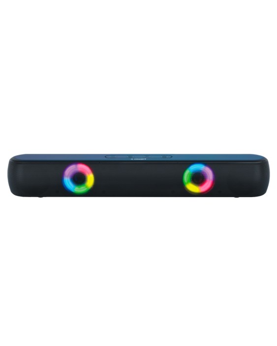 Barra de sonido q-connect bluetooth con iluminacion led y control de volumen color negro