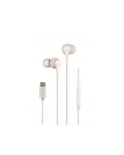 Auricular daewo in-ear con microfono usb tipo-c color blanco
