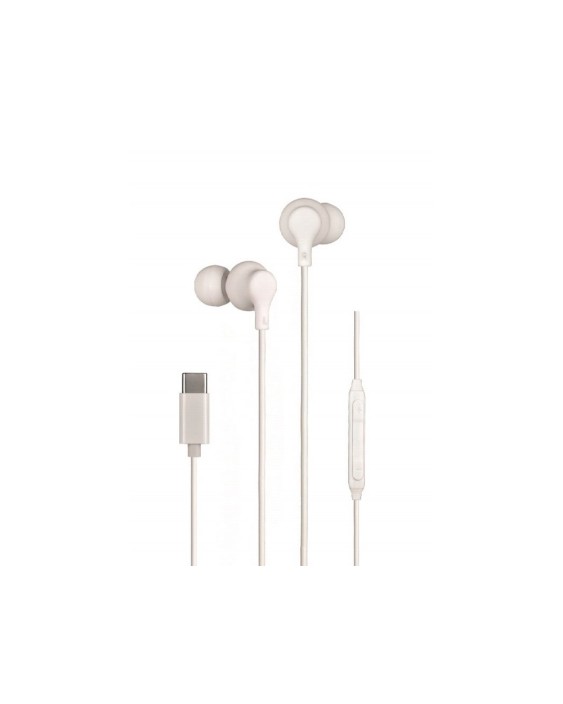 Auricular daewo in-ear con microfono usb tipo-c color blanco