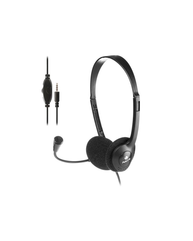Auricular ngs headset ms103 max con microfono y control de volumen longitud cable 1,5 m color negro