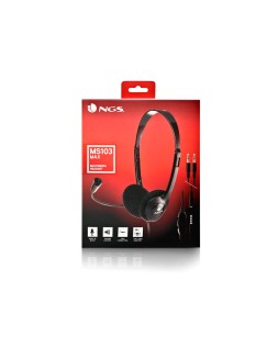 Auricular ngs headset ms103 max con microfono y control de volumen longitud cable 1,5 m color negro