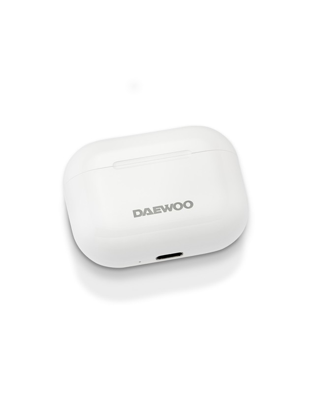 Auricular daewoo tws bluetooth 5.3 usb tipo-c con estuche de carga 500mah color blanco