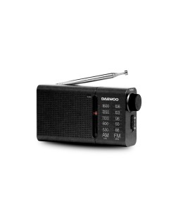 Radio portatil daewoo am/fm antena telescopica auriculares incluidos jack 3.5 mm color negro