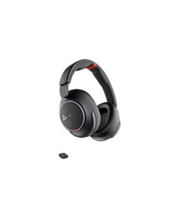 Auriculares poly inalambrico voyager surround 85 uc + adaptador usb-c/a + soporte de carga