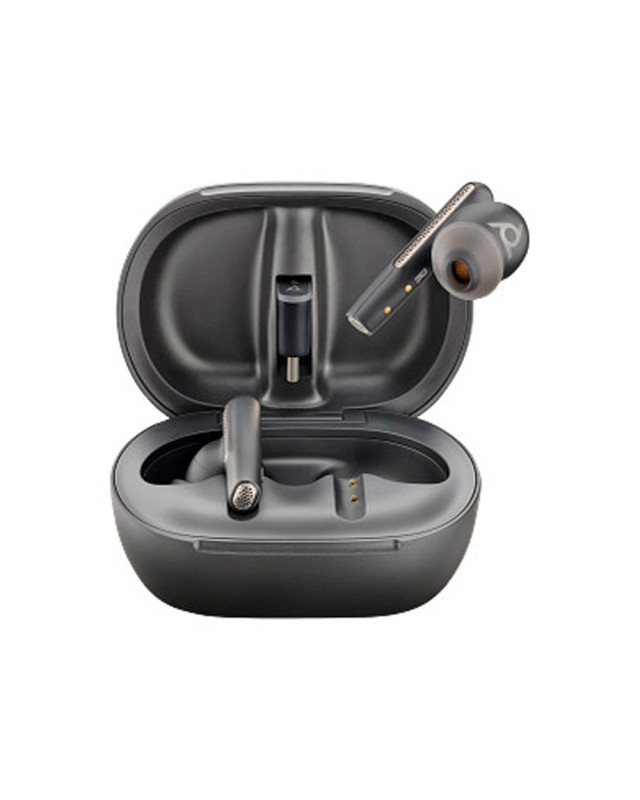 Auriculares poly inalambricos poly voyager free 60+ uc + adaptador bt700 usb-c + estuche de carga con pantalla tactil