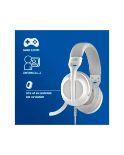 Auriculares ngs vox805 con cable estereo usb-c con control de volumen y adaptador usb color blanco