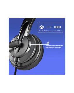 Auriculares ngs vox605 con cable estereo usb-c con control de volumen y adaptador usb color negro