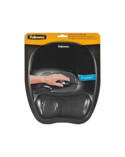 Alfombrilla para raton fellowes negra con reposamuñeca de gel