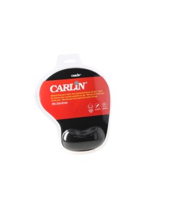 Alfombrilla para raton carlin reposamuñecas de gel color negro 190x230x20 mm