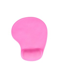 Alfombrilla para raton q-connect reposamuñecas de gel color rosa 190x230x20 mm