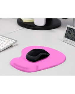 Alfombrilla para raton q-connect reposamuñecas de gel color rosa 190x230x20 mm